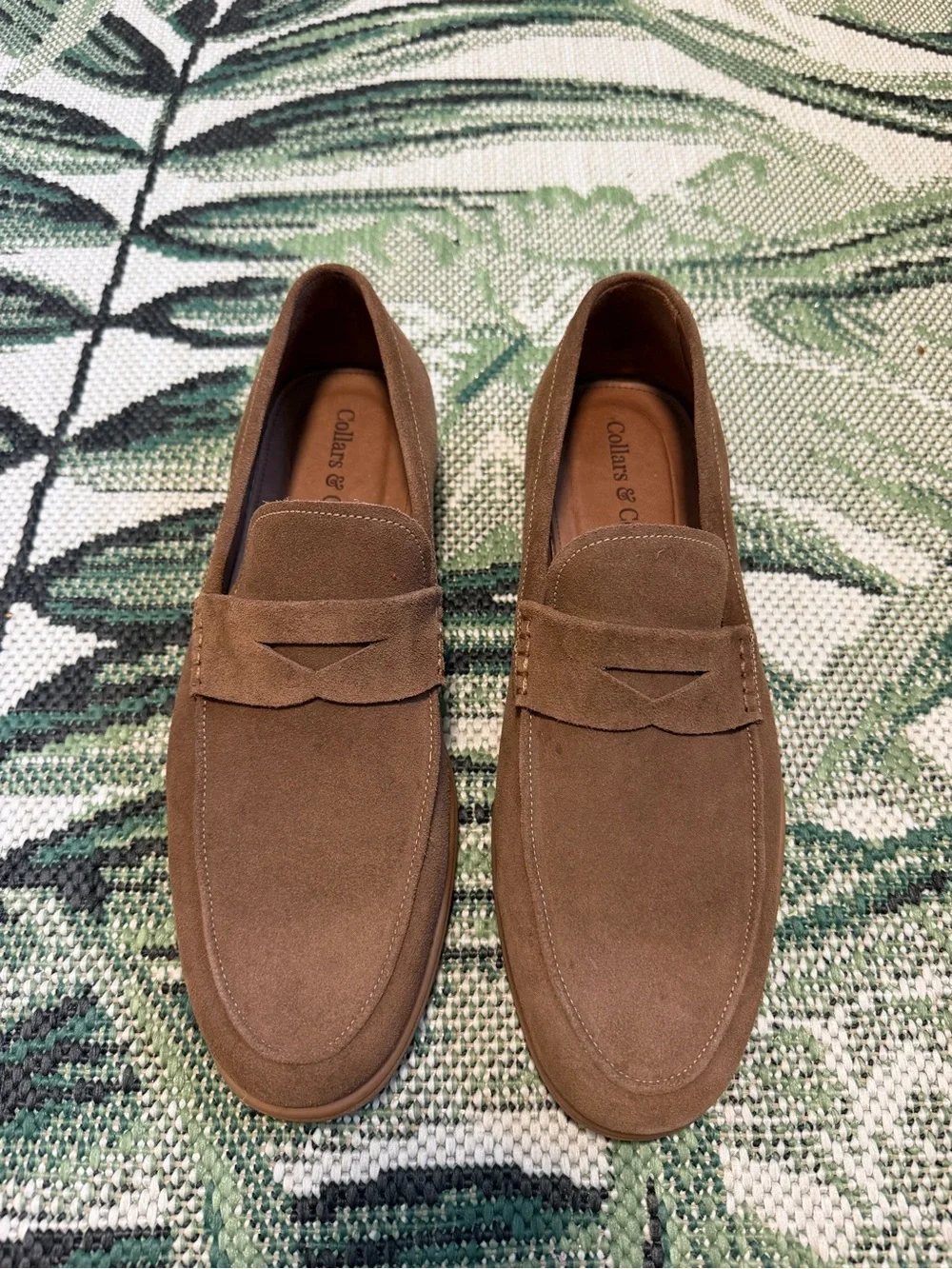 Collars & Co Brown Suede Sigaro Penny Loafers Men Dark Tobacco Size 11
